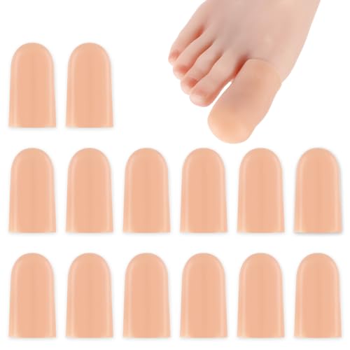 Image of simarro 14 Pieces Big Toe Protectors, Silicone Toes Protectors for Men and Women, Toe Anti-Friction Rubber Sleeves Made of Elastic Fabric, Protect Toes from Friction and Relieve Pressure (Skin Tone)