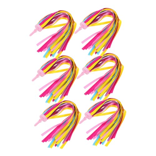 JOINPAYA 6個キッズスクーター用ハンドルバーストリーマー な飾りリボン 自転車アクセサリー 風で揺れる装飾 簡単取り付け可能