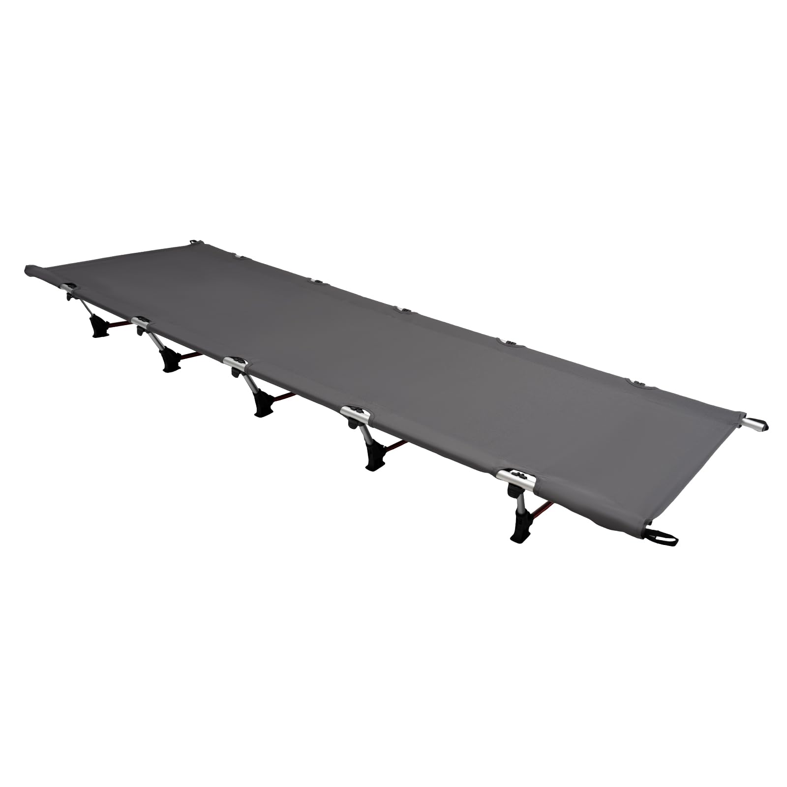 Cama de camping plegable, 4 niveles, ajustable, para camping, con bolsa de transporte, portátil, color gris