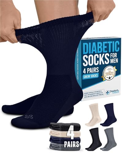 Doctor's Select® Crew Diabetic Socks for Men - 4 Pairs