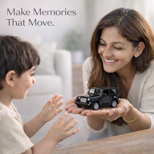 Image of Off-Road SUV Toy Car with Push-Back Action & Openable Doors| Durable ABS Plastic Off-Roader Vehicle Toy for Kids (3+ Years)|Black