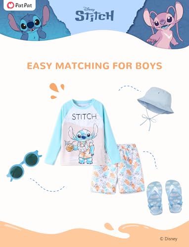 Image of Disney Marvel Spiderman Swimsuit Rash Guard Shirt & Swim Trunks Stitch Boys Swim Set UPF 50+ Summer Kids Bathing Suit 3M-13T