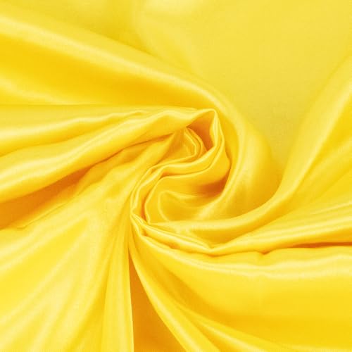 pson Yellow Satin Fabric - 98 Inch/2.5m Wide by The Yard, Soft Silky Fabric for Wedding Dress, Sewing, DIY Crafts, Clothing Making, 1 Yard