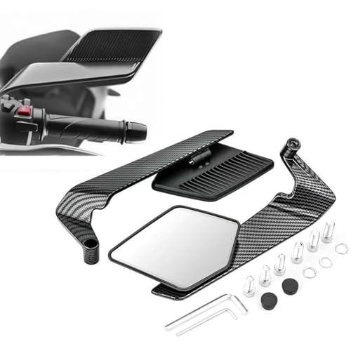 Motorrad Rückspiegel für Duke 890 R 890 Duke R, Drehbarer Robuste Aluminium Spiegel Motorrad Rückspiegel Seitenspiegel Winglets Spiegel,B