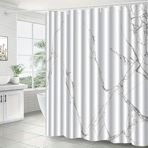 Rideau de douche marbré lavable en machine pour cloison étanche