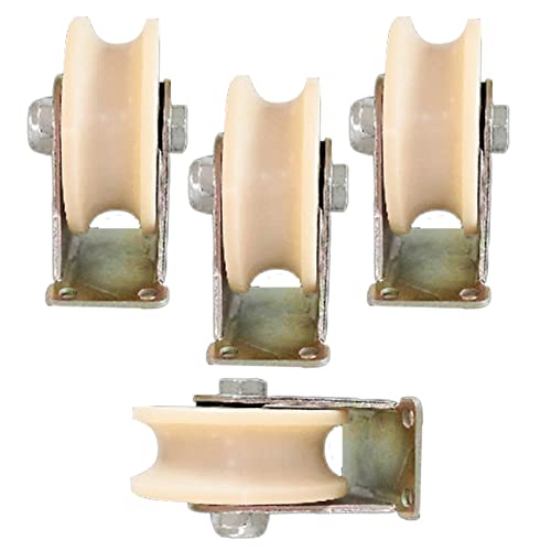 VGGBNG Pulley Wheel, U-Type Groove Wheel, U-Groove Wheel Heavy Duty Nylon Caster,Sliding Door Pulley,for Inverted Track,Industrial Machines Carts,Wire Rope Rail,Rolling Gate(4in/100mm)