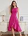 DRESSTELLS Women's Cocktail Formal Dresses for Wedding Guest Bridesmaid, Fit Flare Modest Homecoming Party Prom Evening High Low Dress Fuchsia M