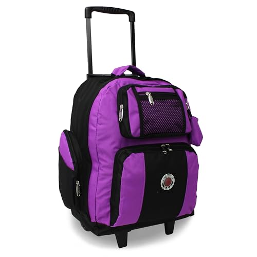 World Traveler Transworld 22-Inch Carry-On Rolling Backpack - Purple