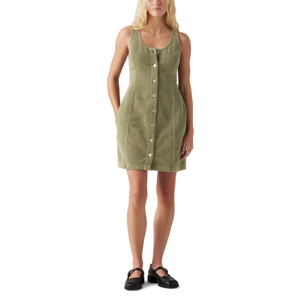 levi's women's tuli denim mini dress Levis Tuli Denim sleeveless short dress Brown