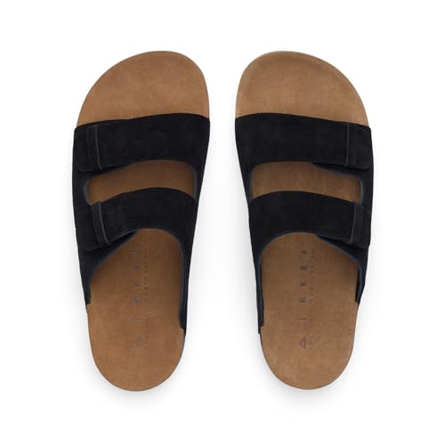 Image of REEF Ojai Two Bar Women's Fashion Slide Sandal, Premium Leather, Soft Cushion Footbed