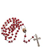 Gifts by Lulee, LLC Saint Gertrude The Great Patron of Cats Garnet Faceted Opaque Round 8mm Beads...
