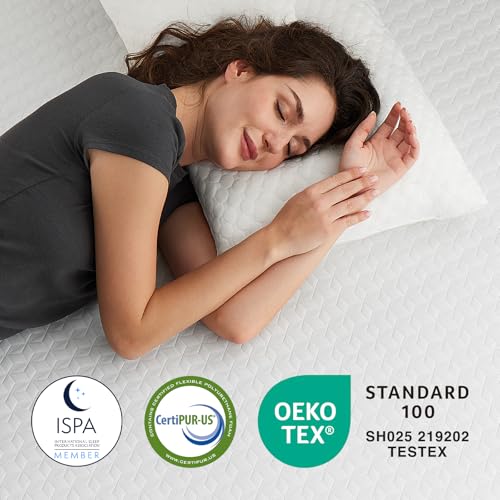 Image of Novilla Queen Mattress, 14 Inch Queen Memory Foam Mattress in a Box, Dual-Layer Design with High-Density Base for Support & Pressure Relief, Natural Fiber Infused for Cool & Refreshing Sleep，Firm