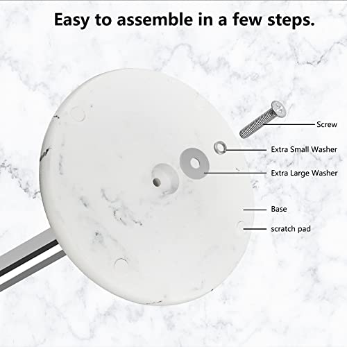 Topsky Standing Paper Towel Holder, Kitchen Paper Towel Roll Stand Countertop, Stainless Steel Tissue Roll Dispenser Rack Scrunchies Holder With Marble Base Fits Standard And Jumbo Size Paper Towels #TOP5