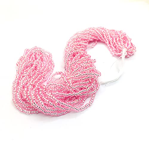 Seed Beads 2 mm Preciosa Ornela Czech 9000 Pieces CZ Glass Beads 11/0 24 on Multiple Strands (Light Pink Silver Insert)