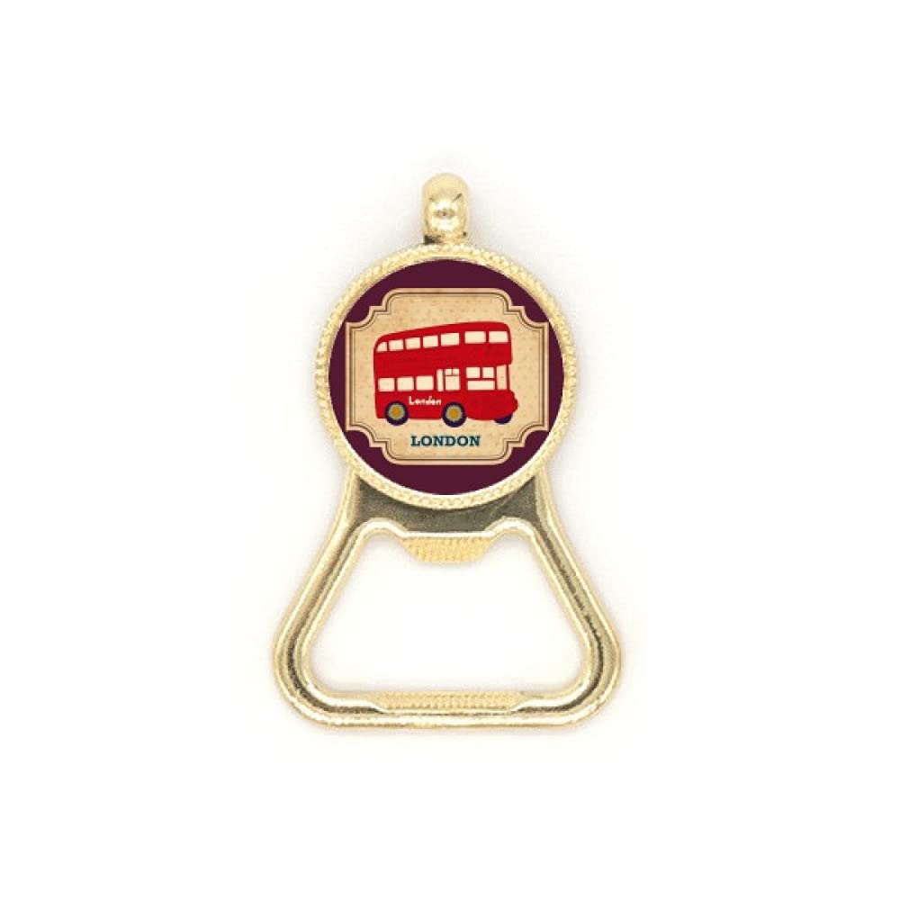 Porte-clés en acier inoxydable timbre de bus britannique pendentif métallique gravé