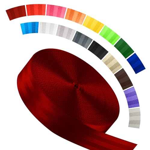 Image of Polyester Webbing Strap 16+Colors - 1 inch&1.5 inch&1.9 inch - 16.5 25 33 55 Yards Heavy Duty Webbing Roll, Flat Webbing Strap for Indoor&Outdoor Gear, Climbing, DIY Crafting, Repairing