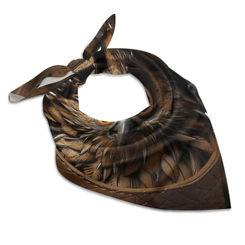 Satin Square Scarf for Women 18 Inch Soft Silk like Scarves Elegant Lightweight Owl Eyes Bandanas Fa
