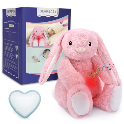 Image of Baby Soother Cry Activated Sensor Toys,Heartbeat Bunny for Babies,Plush Stuffed Animal for Newborn Infants,Baby Toy Vibrating with Mom’s Heartbeat,Baby Shower Gifts for Girls and Boys