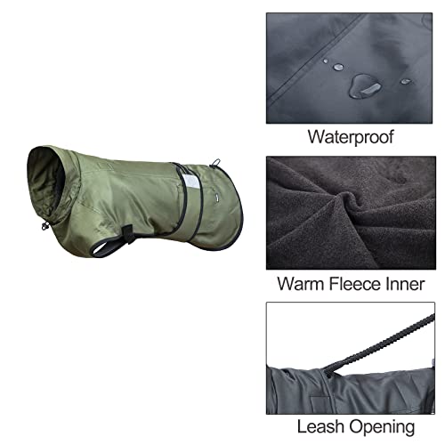 Dog Waterproof Winter Coat For Dogs, Windproof Coats Dog Snowsuit Warm Fleece Clothes Comfort Lightweight Jacket In Cold Weather For Small Medium Large (M, Army Green) #TOP1