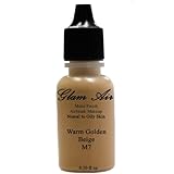 Large Bottle Airbrush Makeup Foundation Matte Finish M7 Warm Golden Beige Water-based Makeup Long Lasting All Day Without Smearing Running, Fading or Caking 0.50 Oz Bottle By Glam Air