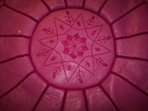 Treasures Of Morocco Moroccan Pouf Footrest Hassock Leather Luxury Ottomans Footstools Cover Satifaction Guarranteed Magenta