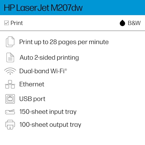 HP Laserjet M207dw Laser Wireless Printer, Black and White, Duplex, Best for Office - Image 4