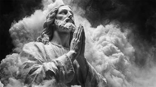 Quxaoqiao DIY 5D Adultos y principiantes Diamante Pintura Arts Taladro Completo Kits Diamond Painting Religión Oración Jesús Imagen Pintura Para Decoración Pared Hogar Taladro Cuadrado 35x60cm AD2615