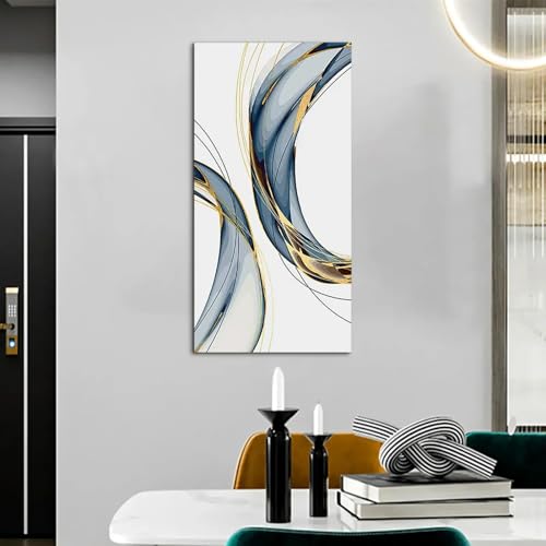 Affiche abstraite lignes or et noir pour moderniser vos murs - 6