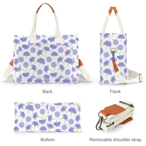 Image of Canvas Tote Bag for Women with Pockets Crossbody Bag Tote Shoulder Handbags Casual Work Bags Everything Tote Bag