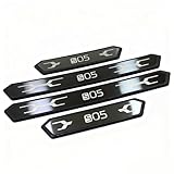 VAPORVERSE 4 Stück Auto Einstiegsleisten Schutz für Changan DEEPAL S05 2024 2025 Zubehör mit Logo, Edelstahl Auto Scuff Plate Türschwelle Sill Aufkleber,Black