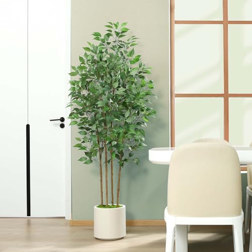 Soguyi EAN-DBPDGLTRS1.8M-1 Ficus Artificial Tree 6Ft Fake Silk Plant For Home Decor Indoor thumb #8