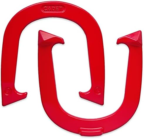 Light Weight Cadet Pitching Horseshoes - Red Finish – NHPA Sanctioned for Tournament Play - Drop Forged Steel - One Pair (2 Shoes)