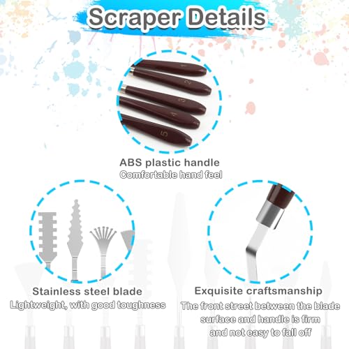 Malmesser,Spachtel Acrylmalerei,Spachtel Set 15 Stück Acrylmalerei Zubehör,9 Palettemalmesser für Strukturpaste+6 Abstreifermesser Acryl Spachtel Kunstlerbedarf zum Ölgemälde