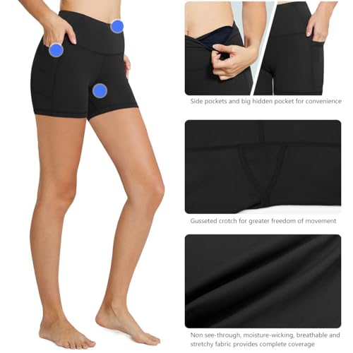 Image of baleaf Women's 8 inch / 5 inch / 3 inch Biker Shorts High Waist Yoga Workout Gym Running Volleyball Spandex Shorts with Pockets