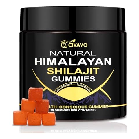 Natural Himalayan Shilajit Gummies, Organic Natural Shilajit Gummies for Men & Women, Supports Natural Energy and Strength, 30 Count Cover