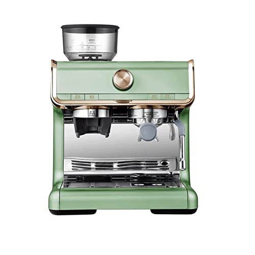 XFZJCHAP TEmkin Coffee Maker Coffee Pot Generation Coffee Machine Commercial Fully Semi-Automatic Household Grinding Integrated Steam Milk Frother (Color : Green, Size : US) (Green US)