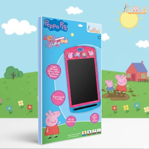 Image of Peppa Pig 10.5 Inch LCD Writing Tablet & Drawing Pad for Kids - Rewritable Electronic Travel Slate, Birthday Gift for Boys & Girls 3-9 Years, Pink Peppa Theme Educational Toy Board
