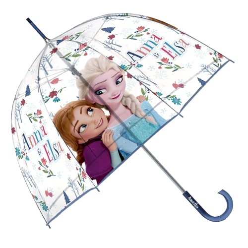 ARDITEX Guarda-chuva infantil transparente Frozen, EVA, diâmetro de 67 cm, forma de bolha, abertura manual, 8 painéis