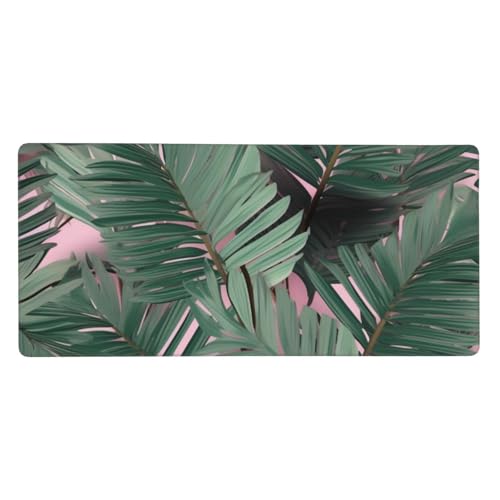 Tapis de souris de jeu étendu décoratif motif palmier vert pour ordinateur