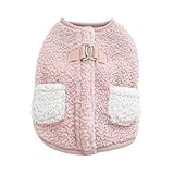 犬服 秋冬 小型犬 フリース ベスト モコモコ ふわふわ 犬の服 猫の服 防寒 暖かい ペット服 タンクトップ 子犬服 猫 服 可愛い ハロウィン クリスマス コスプレ ドッグウェア お散歩 お出かけ 犬用コスチューム(G-ピンク,M)