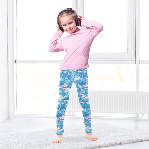 KLL Ocean Shark Masco Toddler Girls Legging Comfortable Full Length Sweatpants Sports4