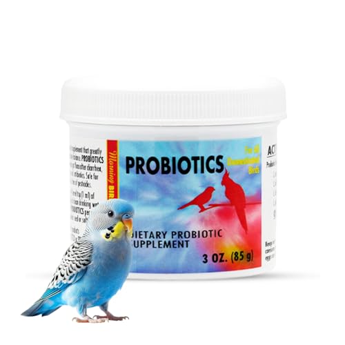 Morning Bird Probiotics for Birds 3 oz– Digestive Health Supplement with Supports Gut Balance, Nutrient Absorption & Immune Support – Easy Mix Powder Supplement for All Bird Species