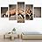 SIGNWIN 5 Panel Canvas Wall Art Modern Art Animals Cow Expressive Farmhouse/Country Multicolor Photography Sheep for Home Decorations Ready to Hang - 60"x32"