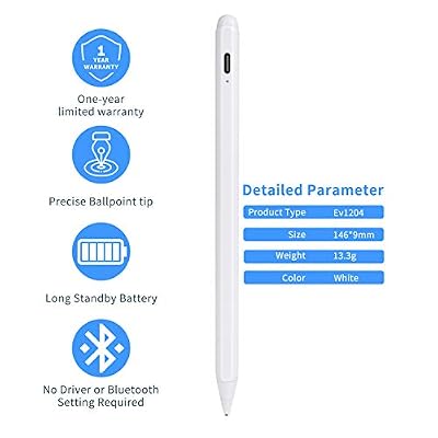 Stylus Pens for HP Envy X360 Convertible 2-in-1 Touch Screen Laptop (15.6) Pencil, Active Stylus Digital Pencil Fine Tip Stylus for HP Envy X360 Convertible 2-in-1 Laptop 15.6 Pen,White (A-Whie)