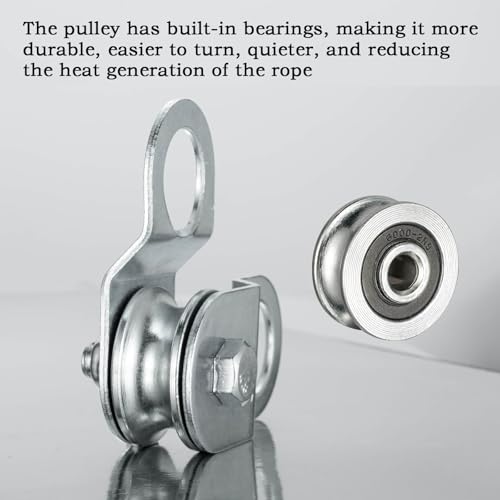 KCNOFNC 32mm Cable Pulley Wheel with Ball Bearing, Smooth No Noise, Small Snatch Block for 6mm/0.23 Inch Wire Rope, 1Pack
