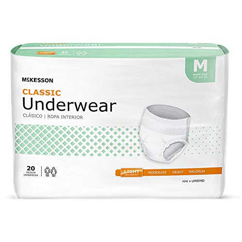 Mckesson Classic Underwear, Incontinence, Light Absorbency, Medium, 80 Count #TOP7