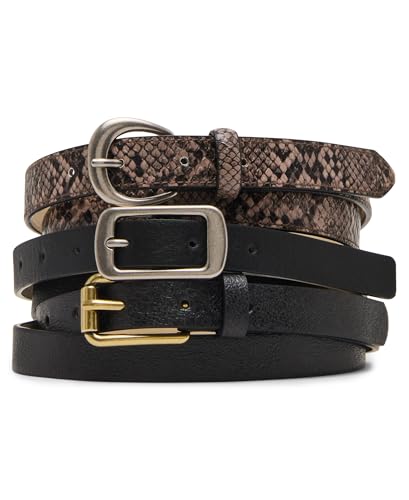 Steve Madden womens 3 Pack Women Belts for Jeans Dresses Pants Ladies Waist Belt