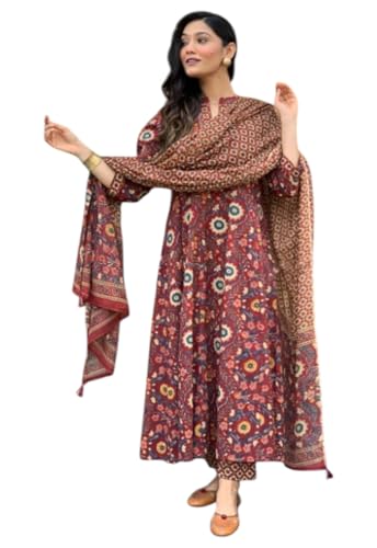 Ensemble kurta avec pantalon femme viscose imprimé indien dupatta