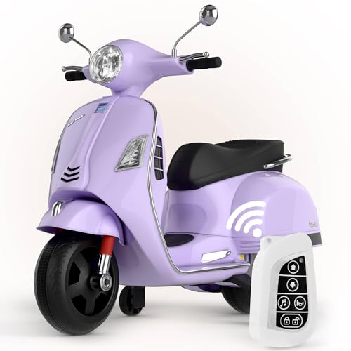 Image of KidsROAR 12V Electric Bike for Kids with Remote Control, Battery Operated Scooter Bike for Boys & Girls, Wide Seat, Music & Lights, Safe Ride-On for 2-6 Years, Manual & Remote Control (Purple)
