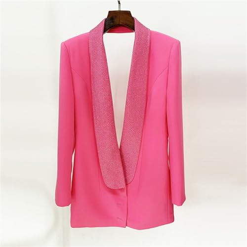 Luxury Diamond Jacket for Women Deep V-Neck Backless Sexy Long Blazer4